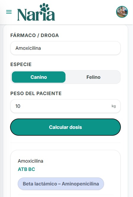 Calculadora de dosis